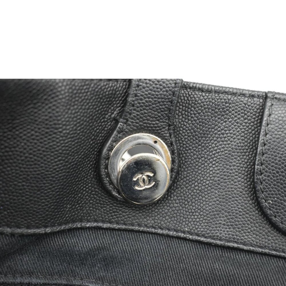 CHANEL  Coco Eyelets Large Leather Shopping Tote Shoulder Black - Picture 15 of 16